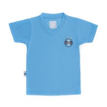 Camiseta Dry Azul Decote V Infantojuvenil